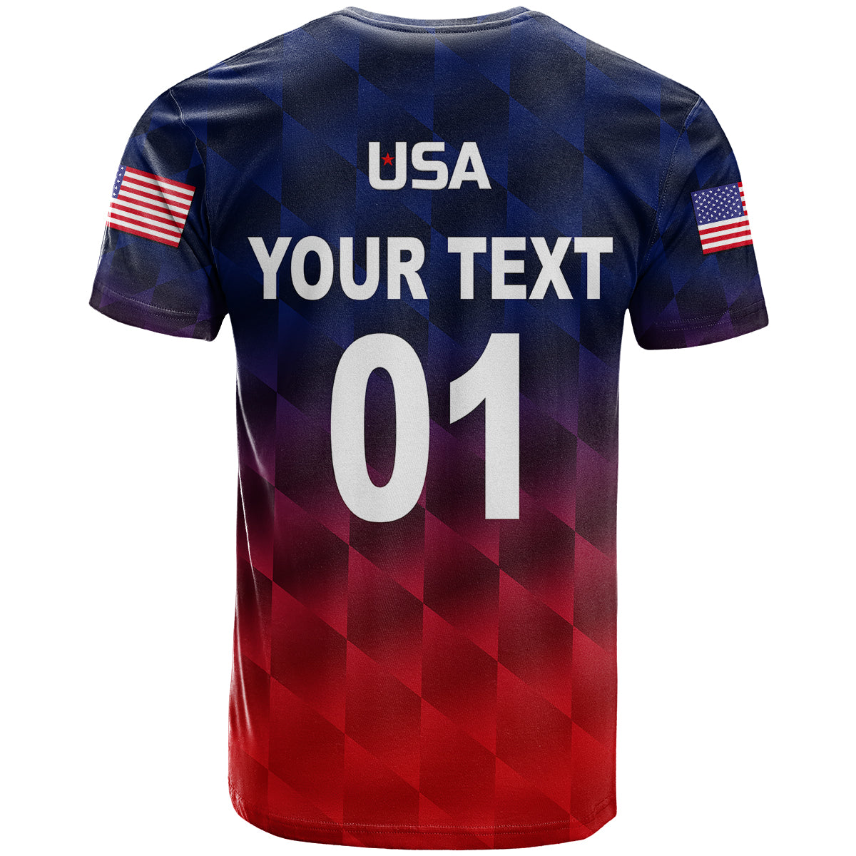 Custom United States National Cricket T Shirt Team USA Cricket Gradient Navy Red LT8 - Wonder Print Shop