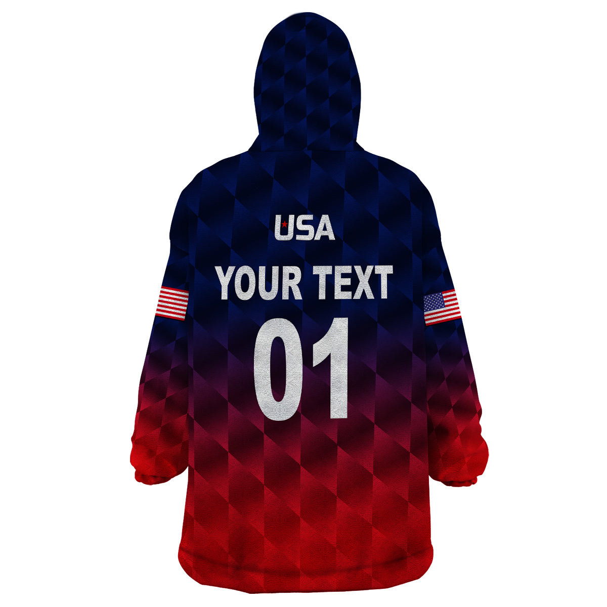 (Custom Personalised) United States National Cricket Wearable Blanket Hoodie Team USA Cricket Gradient Navy Red LT8 - Wonder Print Shop