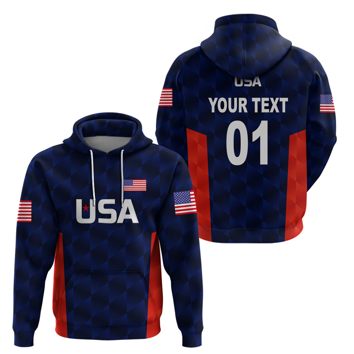 Custom United States National CrickeHoodie Team USA Cricket Navy LT8 - Wonder Print Shop