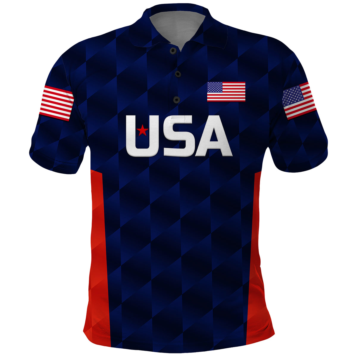 Custom United States National Cricket Polo Shirt Team USA Cricket Navy LT8 - Wonder Print Shop