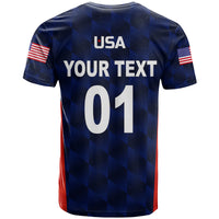 Custom United States National Cricket T Shirt Team USA Cricket Navy LT8 - Wonder Print Shop