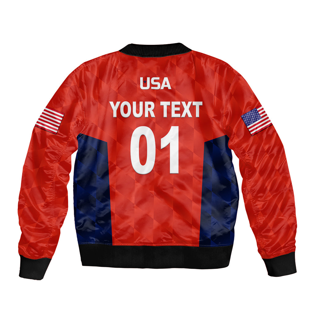 (Custom Personalised) United States National Cricket Bomber Jacket Team USA Cricket Red LT8 - Wonder Print Shop