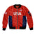 (Custom Personalised) United States National Cricket Sleeve Zip Bomber Jacket Team USA Cricket Red LT8 - Wonder Print Shop