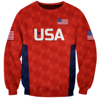 (Custom Personalised) United States National Cricket Sweatshirt Team USA Cricket Red LT8 - Wonder Print Shop