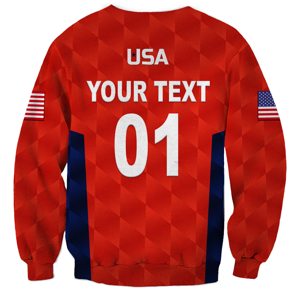 (Custom Personalised) United States National Cricket Sweatshirt Team USA Cricket Red LT8 - Wonder Print Shop