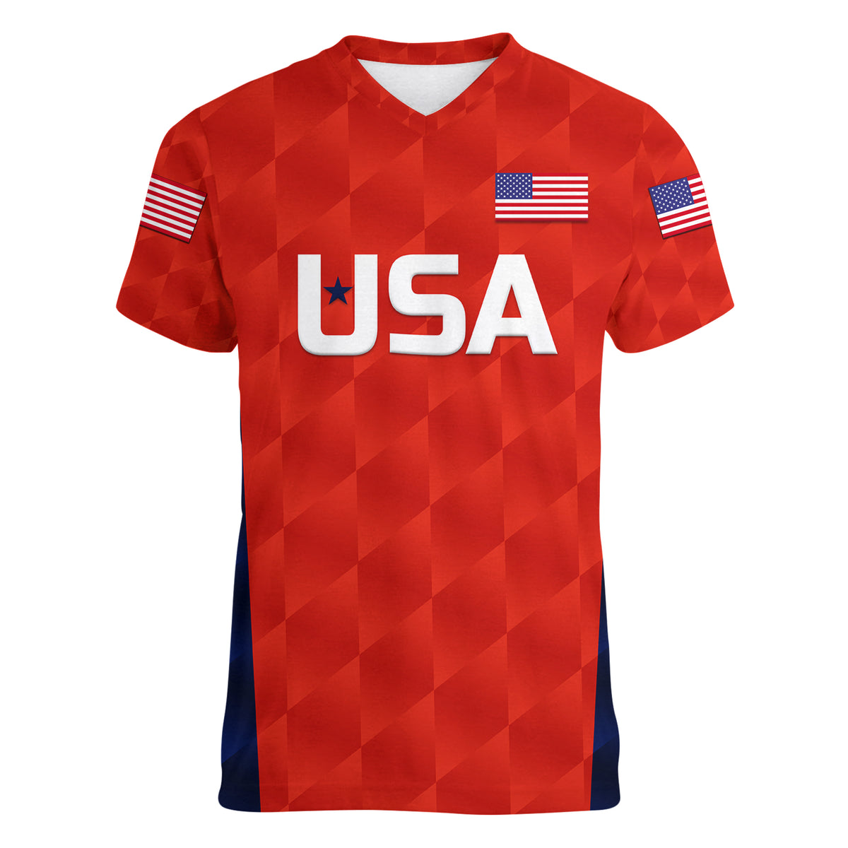 (Custom Personalised) United States National Cricket Women V Neck T Shirt Team USA Cricket Red LT8 - Wonder Print Shop