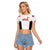 (Custom Personalised) United States National Cricket Raglan Cropped T Shirt Team USA Cricket White LT8 - Wonder Print Shop