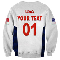 (Custom Personalised) United States National Cricket Sweatshirt Team USA Cricket White LT8 - Wonder Print Shop
