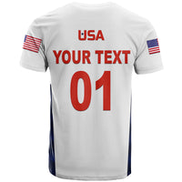 Custom United States National Cricket T Shirt Team USA Cricket White LT8 - Wonder Print Shop