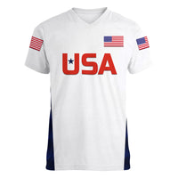 (Custom Personalised) United States National Cricket Women V Neck T Shirt Team USA Cricket White LT8 - Wonder Print Shop