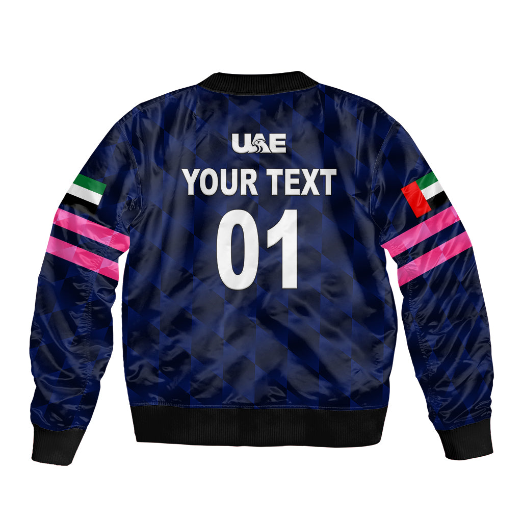 (Custom Personalised) United Arab Emirates UAE Cricket Bomber Jacket Falcon Unique - Navy LT8 - Wonder Print Shop
