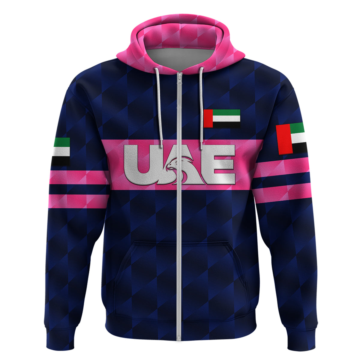 Custom United Arab Emirates UAE CrickeHoodie Falcon Unique Navy LT8 - Wonder Print Shop