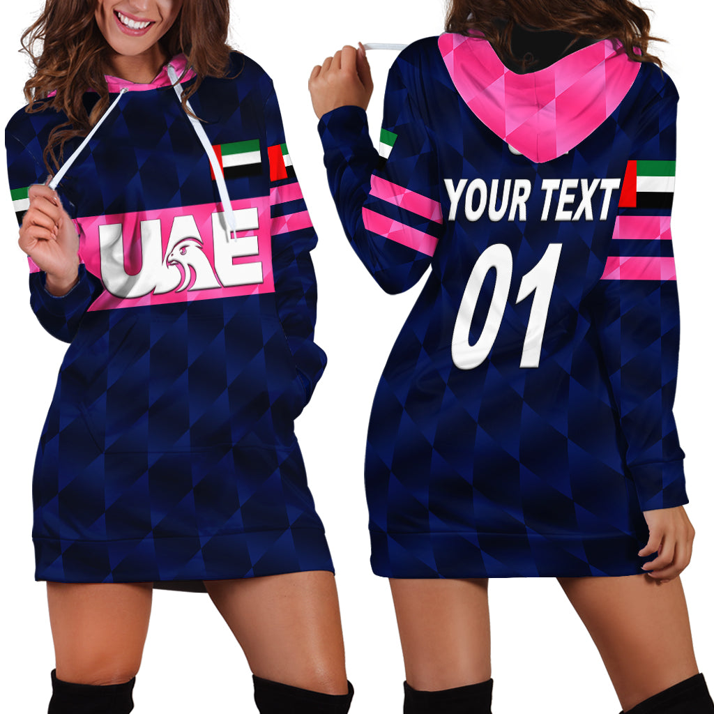 (Custom Personalised) United Arab Emirates UAE Cricket Hoodie Dress Falcon Unique - Navy LT8 - Wonder Print Shop