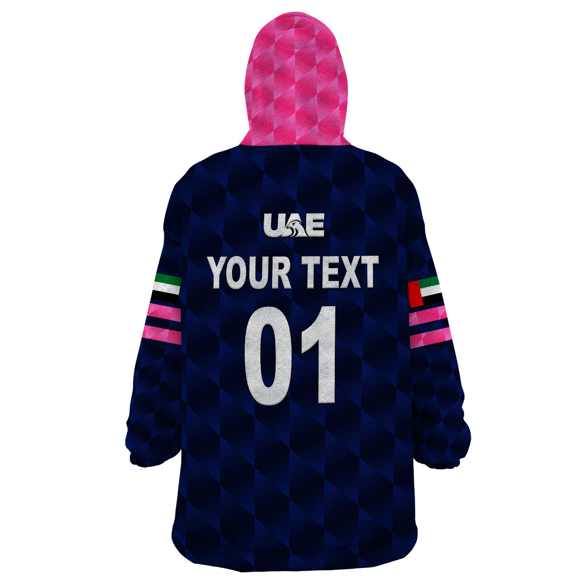 (Custom Personalised) United Arab Emirates UAE Cricket Wearable Blanket Hoodie Falcon Unique - Navy LT8 - Wonder Print Shop