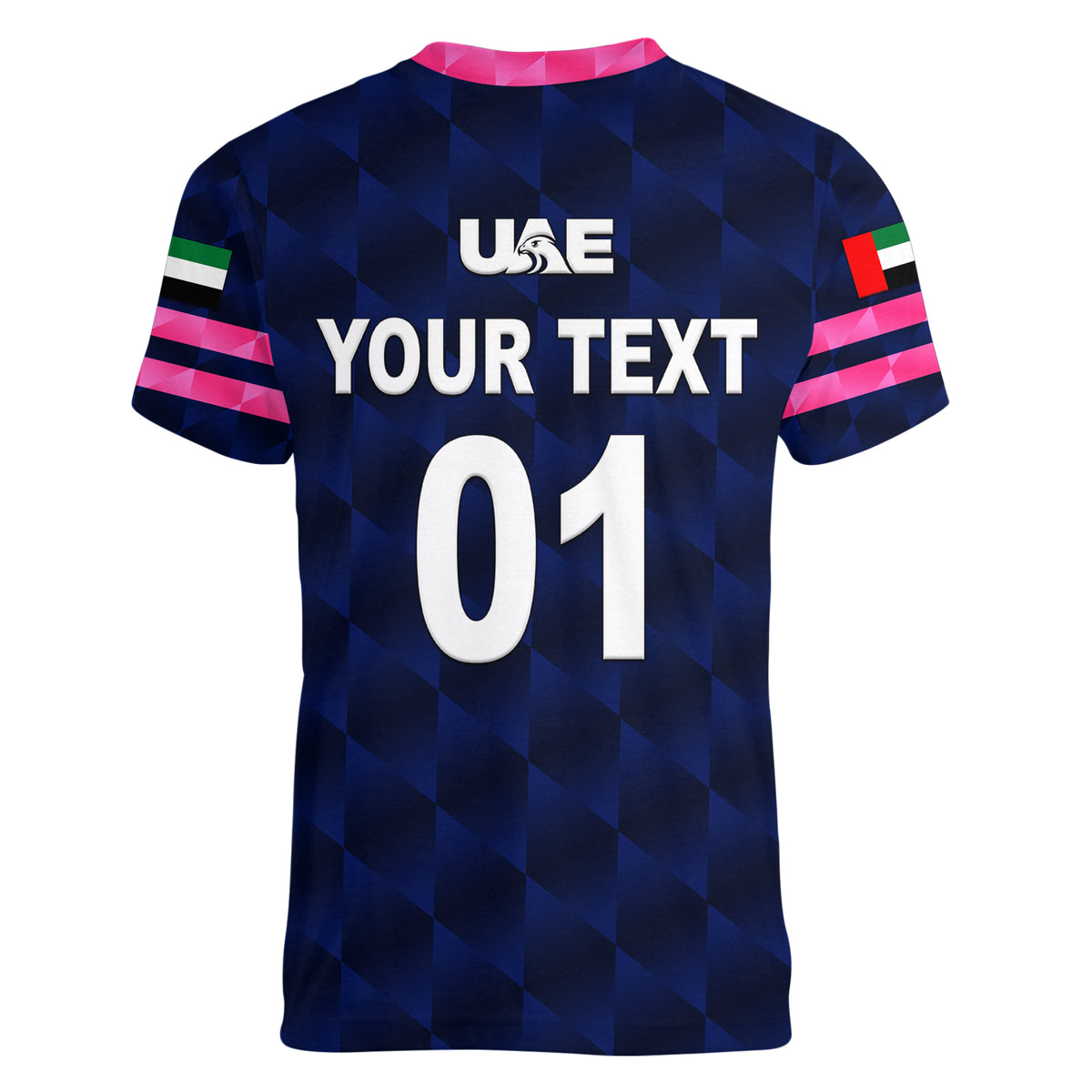 (Custom Personalised) United Arab Emirates UAE Cricket Women V Neck T Shirt Falcon Unique - Navy LT8 - Wonder Print Shop