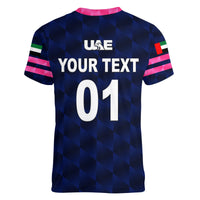 (Custom Personalised) United Arab Emirates UAE Cricket Women V Neck T Shirt Falcon Unique - Navy LT8 - Wonder Print Shop