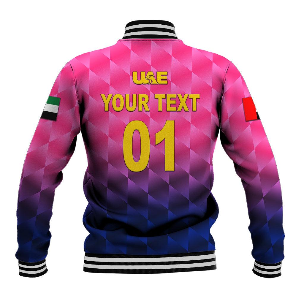 (Custom Personalised) United Arab Emirates UAE Cricket Baseball Jacket Falcon Unique - Pink LT8 - Wonder Print Shop