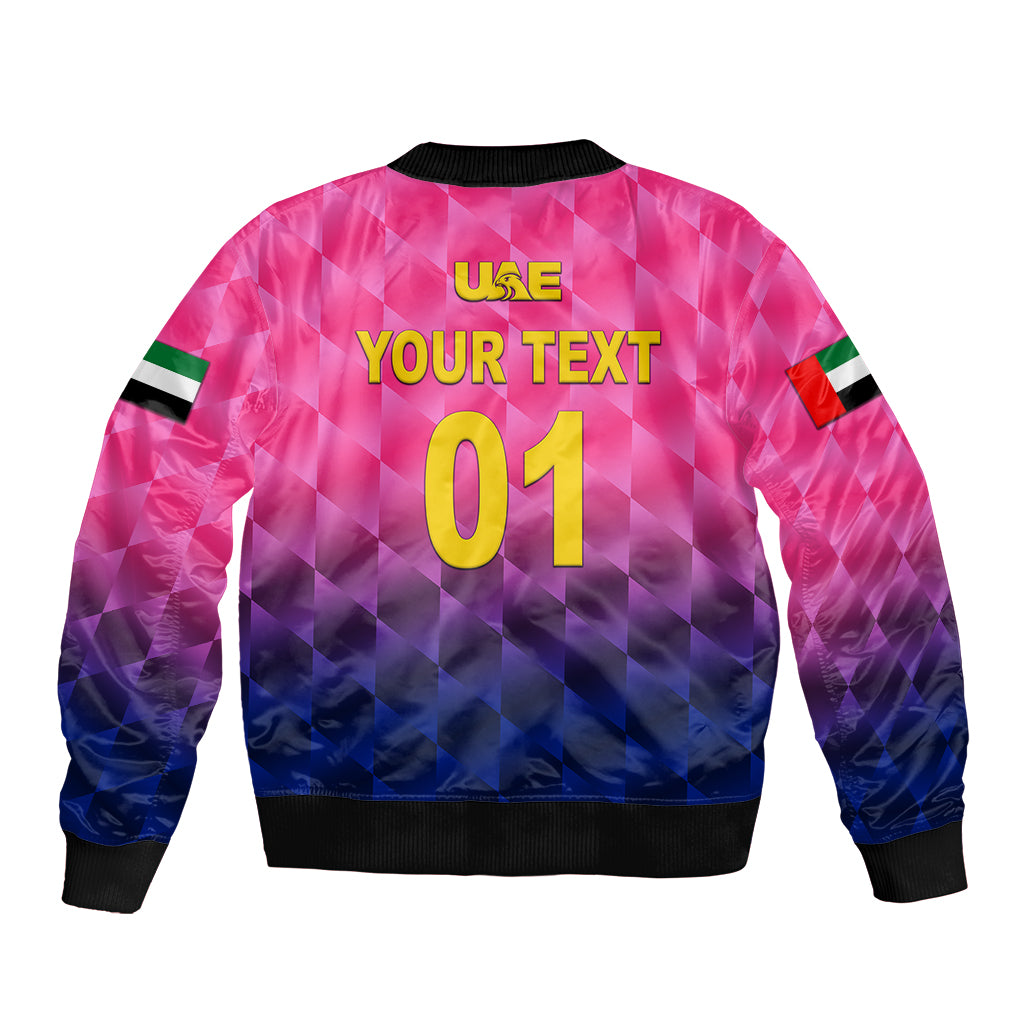 (Custom Personalised) United Arab Emirates UAE Cricket Bomber Jacket Falcon Unique - Pink LT8 - Wonder Print Shop