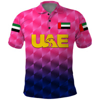 Custom United Arab Emirates UAE Cricket Polo Shirt Falcon Unique Pink LT8 - Wonder Print Shop