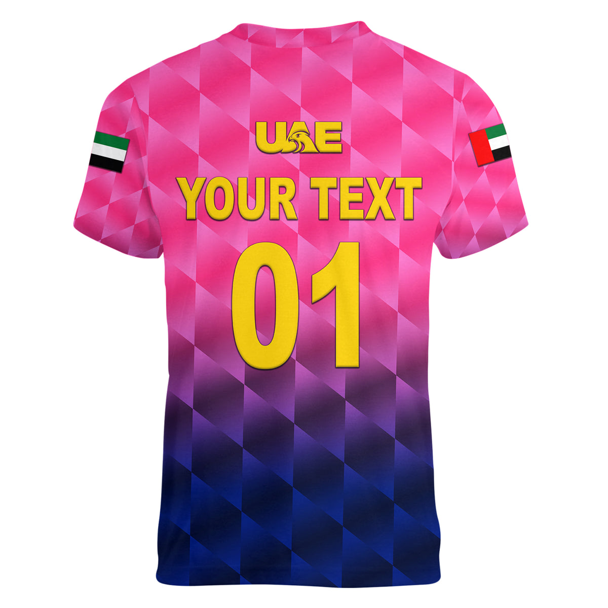 (Custom Personalised) United Arab Emirates UAE Cricket Women V Neck T Shirt Falcon Unique - Pink LT8 - Wonder Print Shop