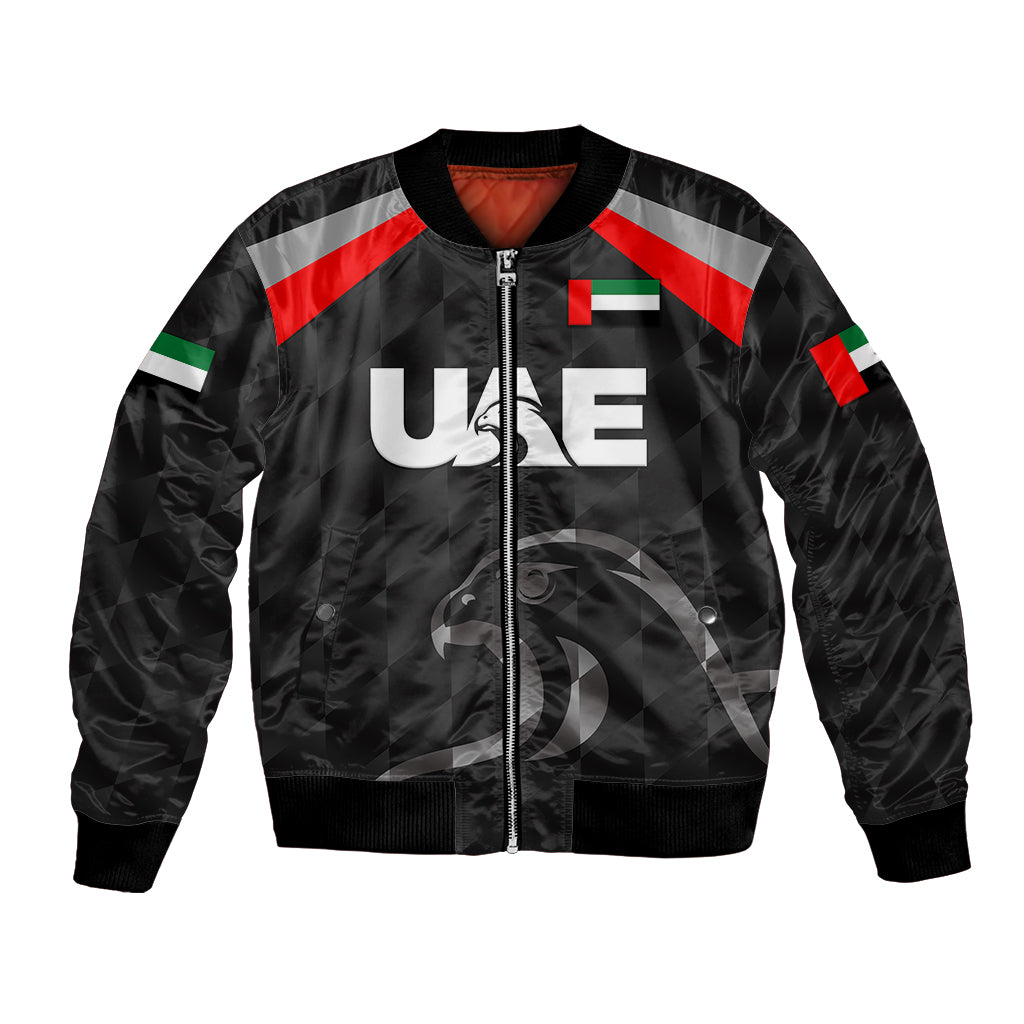 (Custom Personalised) United Arab Emirates UAE Cricket Bomber Jacket Falcon Special - Black LT8 - Wonder Print Shop