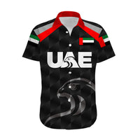 (Custom Personalised) United Arab Emirates UAE Cricket Hawaiian Shirt Falcon Special - Black LT8 - Wonder Print Shop