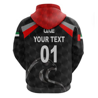 Custom United Arab Emirates UAE CrickeHoodie Falcon Special Black LT8 - Wonder Print Shop