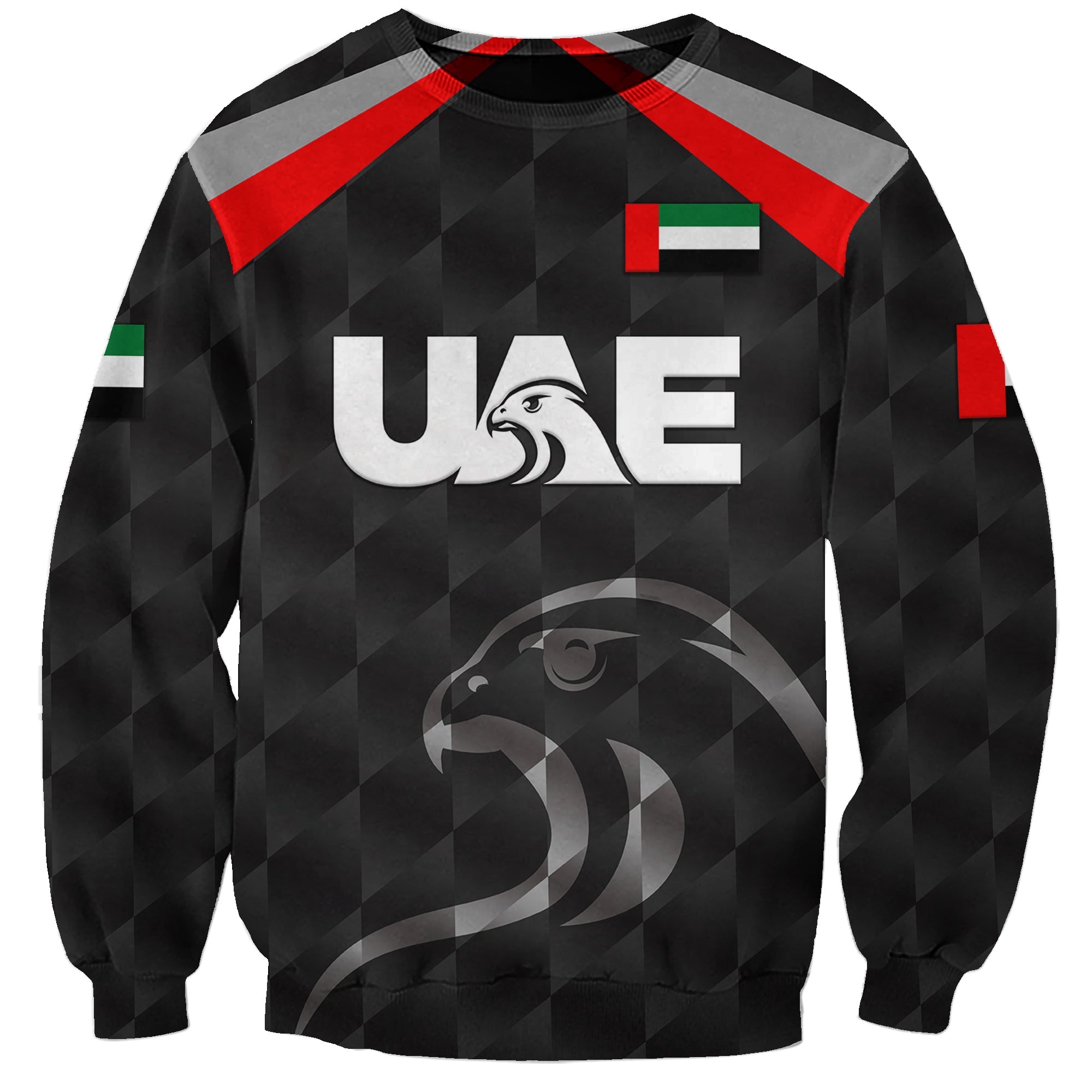 (Custom Personalised) United Arab Emirates UAE Cricket Sweatshirt Falcon Special - Black LT8 - Wonder Print Shop