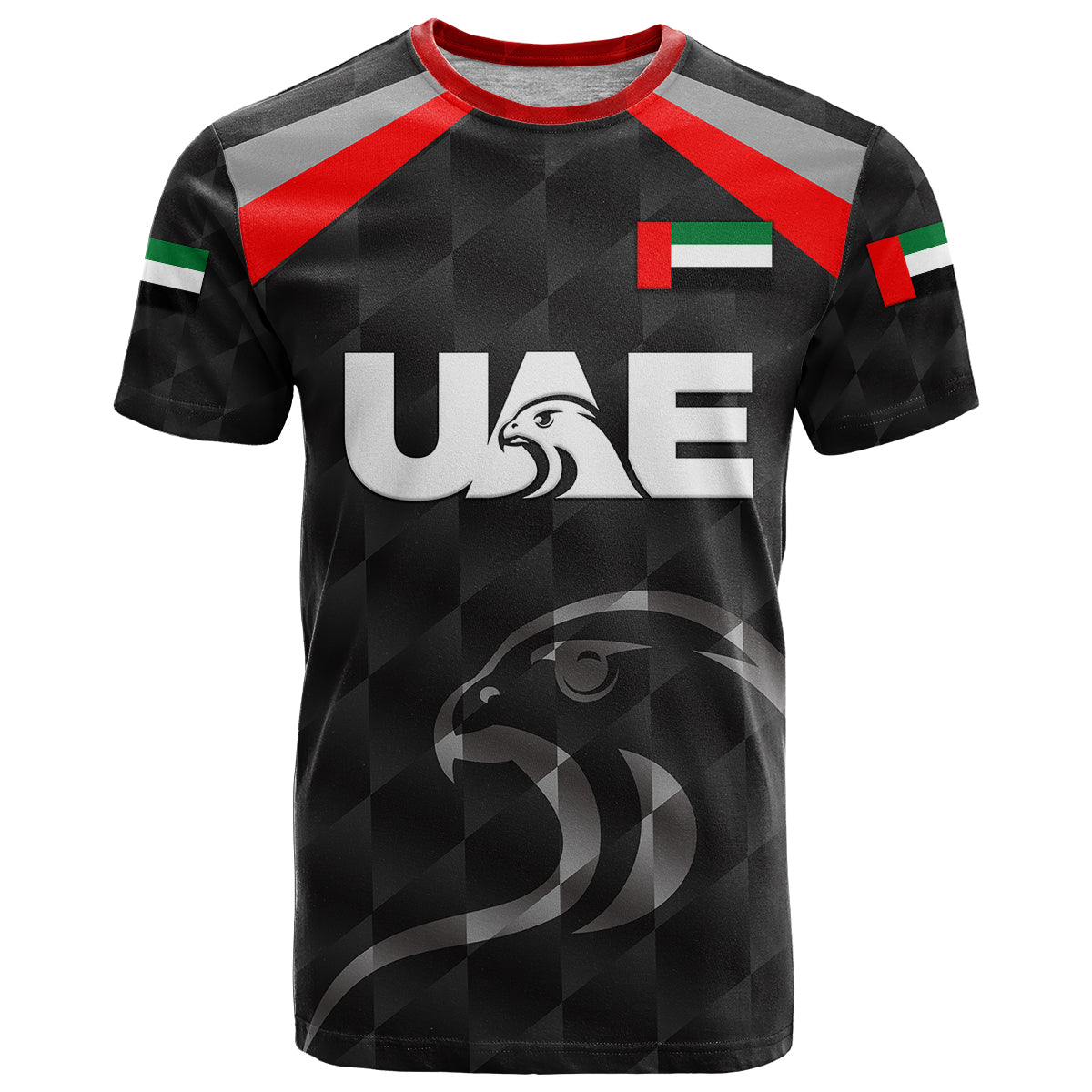 Custom United Arab Emirates UAE Cricket T Shirt Falcon Special Black LT8 - Wonder Print Shop
