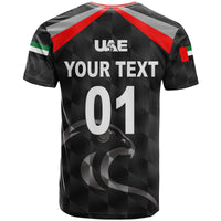 Custom United Arab Emirates UAE Cricket T Shirt Falcon Special Black LT8 - Wonder Print Shop