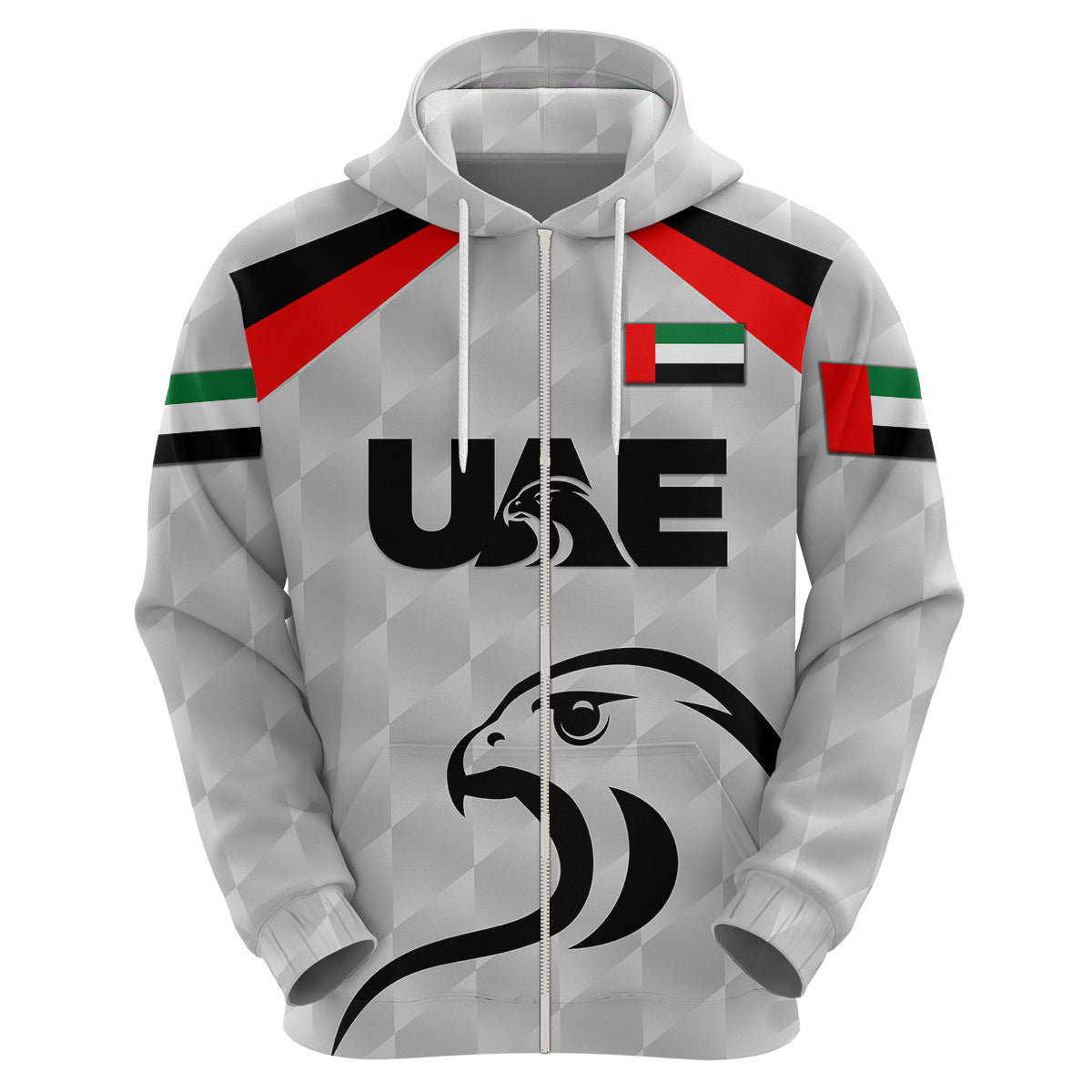 Custom United Arab Emirates UAE CrickeHoodie Falcon Special Grey LT8 - Wonder Print Shop