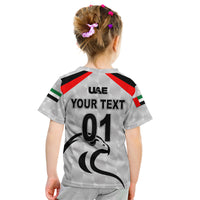 (Custom Personalised) United Arab Emirates UAE Cricket Kid T Shirt Falcon Special - Grey LT8 - Wonder Print Shop
