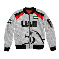 (Custom Personalised) United Arab Emirates UAE Cricket Sleeve Zip Bomber Jacket Falcon Special - Grey LT8 - Wonder Print Shop