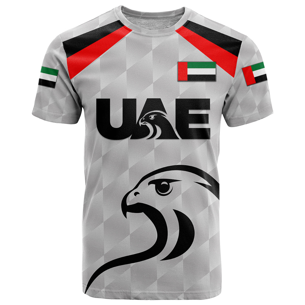 Custom United Arab Emirates UAE Cricket T Shirt Falcon Special Grey LT8 - Wonder Print Shop