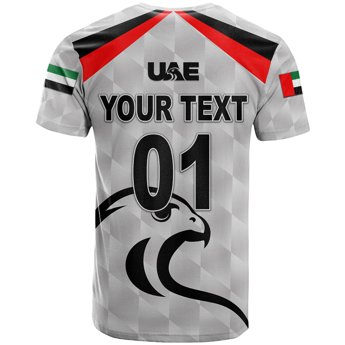 Custom United Arab Emirates UAE Cricket T Shirt Falcon Special Grey LT8 - Wonder Print Shop