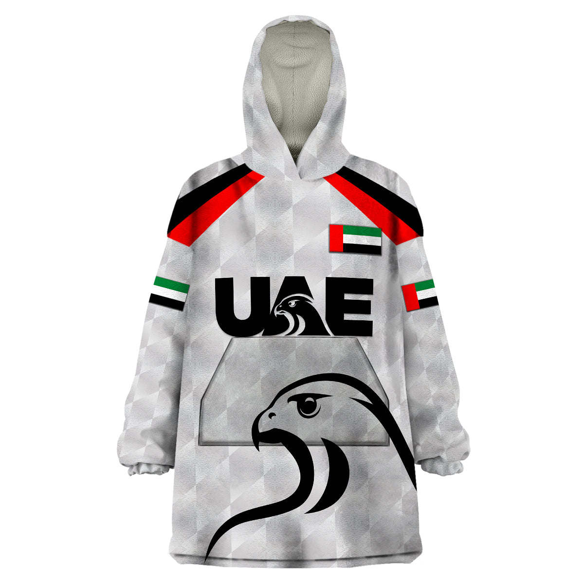 (Custom Personalised) United Arab Emirates UAE Cricket Wearable Blanket Hoodie Falcon Special - Grey LT8 - Wonder Print Shop