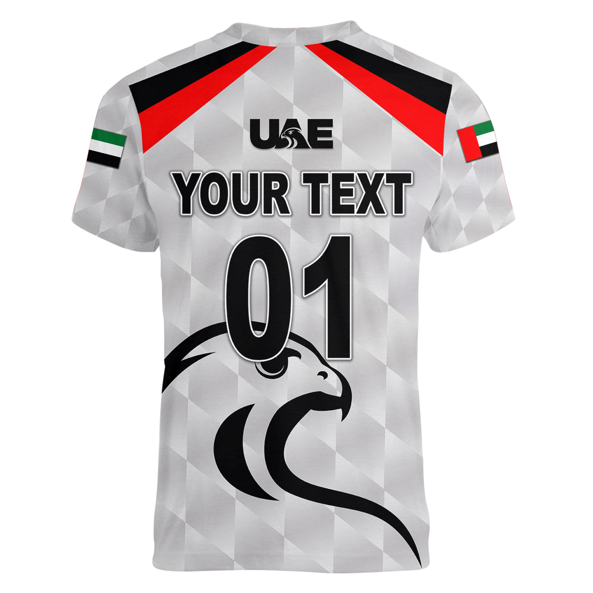 (Custom Personalised) United Arab Emirates UAE Cricket Women V Neck T Shirt Falcon Special - Grey LT8 - Wonder Print Shop
