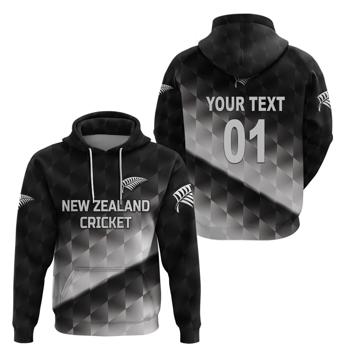 Custom New Zealand CrickeHoodie Silver Fern Unique Gradient LT8 - Wonder Print Shop