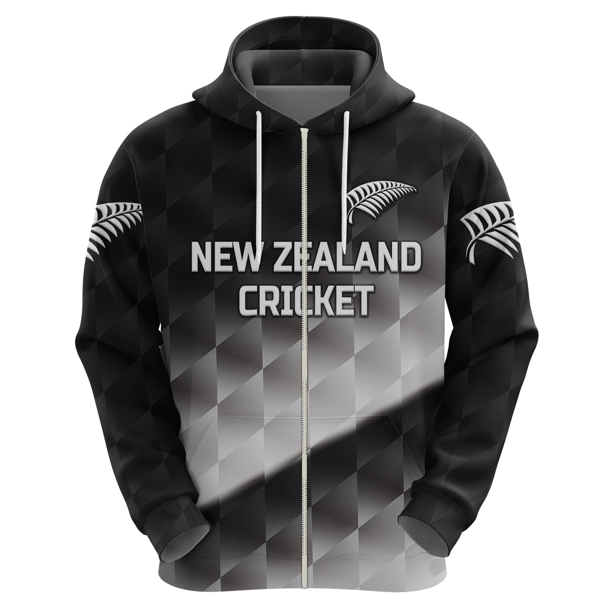 Custom New Zealand CrickeHoodie Silver Fern Unique Gradient LT8 - Wonder Print Shop
