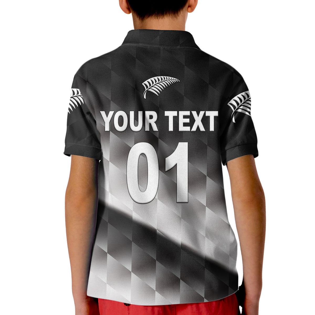 Custom New Zealand Cricket Polo Shirt for Kid Silver Fern Unique Gradient LT8 - Wonder Print Shop