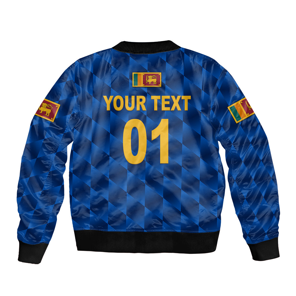 (Custom Personalised) Sri Lanka Cricket Sleeve Zip Bomber Jacket The Lions Unique - Blue LT8 - Wonder Print Shop