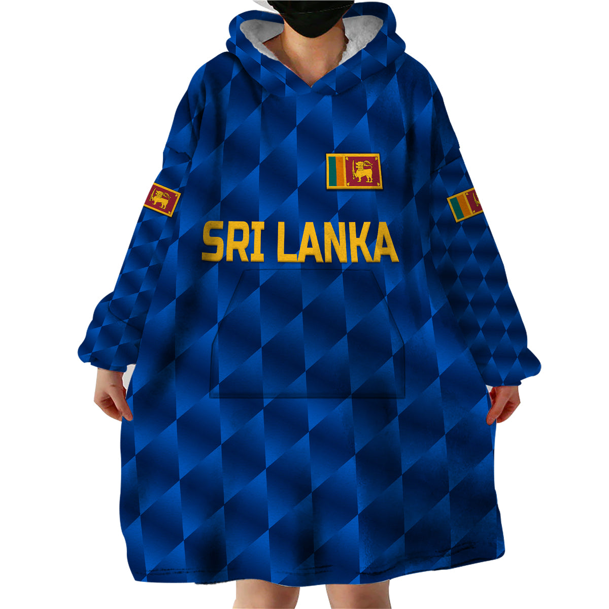(Custom Personalised) Sri Lanka Cricket Wearable Blanket Hoodie The Lions Unique - Blue LT8 - Wonder Print Shop