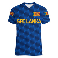 (Custom Personalised) Sri Lanka Cricket Women V Neck T Shirt The Lions Unique - Blue LT8 - Wonder Print Shop