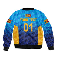 (Custom Personalised) Sri Lanka Cricket Bomber Jacket The Lions Unique - Gradient Blue LT8 - Wonder Print Shop