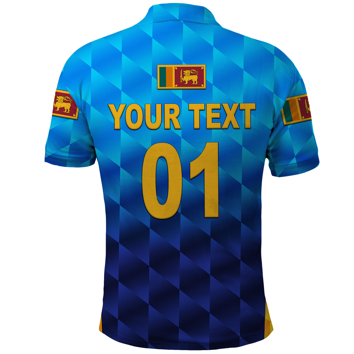 Custom Sri Lanka Cricket Polo Shirt The Lions Unique Gradient Blue LT8 - Wonder Print Shop