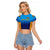 (Custom Personalised) Sri Lanka Cricket Raglan Cropped T Shirt The Lions Unique - Gradient Blue LT8 - Wonder Print Shop