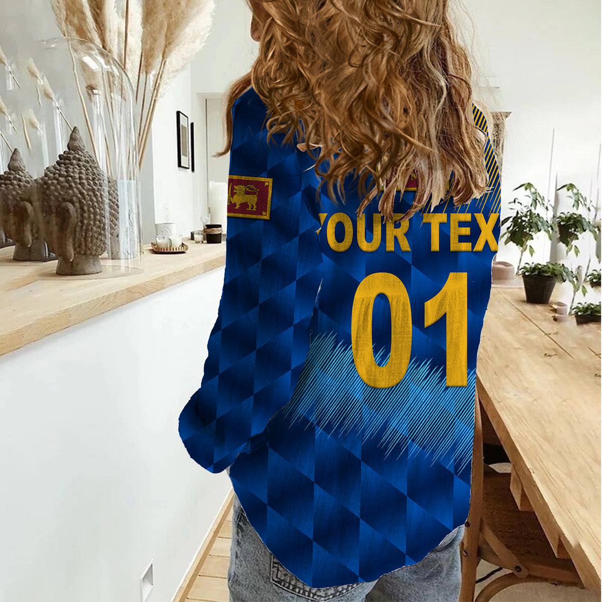 (Custom Personalised) Sri Lanka Cricket Women Casual Shirt The Lions Special - Blue LT8 - Wonder Print Shop