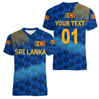 (Custom Personalised) Sri Lanka Cricket Women V Neck T Shirt The Lions Special - Blue LT8 - Wonder Print Shop