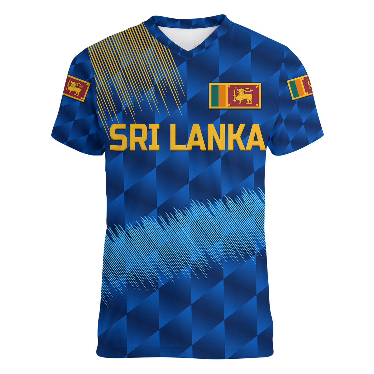 (Custom Personalised) Sri Lanka Cricket Women V Neck T Shirt The Lions Special - Blue LT8 - Wonder Print Shop
