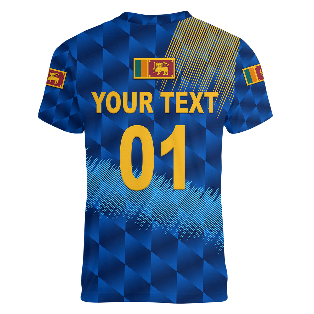 (Custom Personalised) Sri Lanka Cricket Women V Neck T Shirt The Lions Special - Blue LT8 - Wonder Print Shop